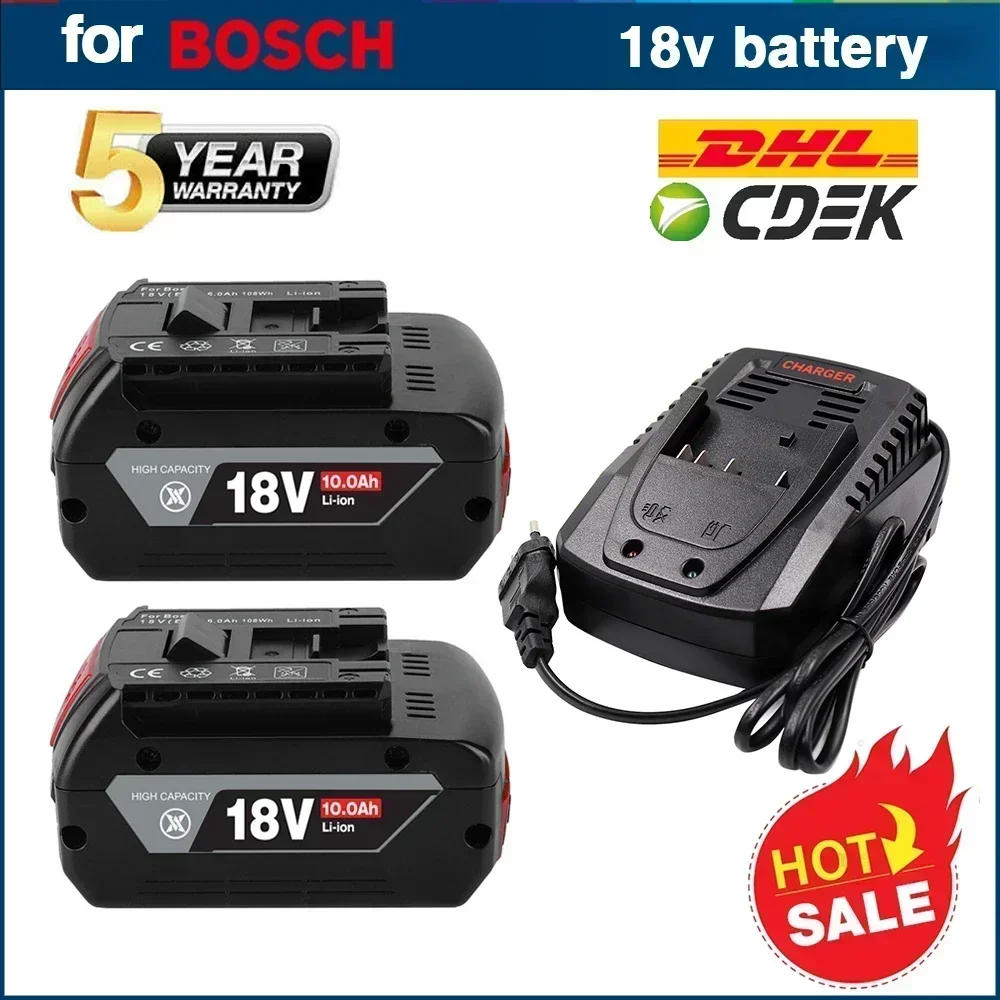 

2024NEW NEW For BOSCH Authentic 18V 10Ah LITHIUM-ION BATTERY GBA 18V 10Ah 18V Professional GBA GSR GSB BAT618 BAT609 w/Fuel Guag