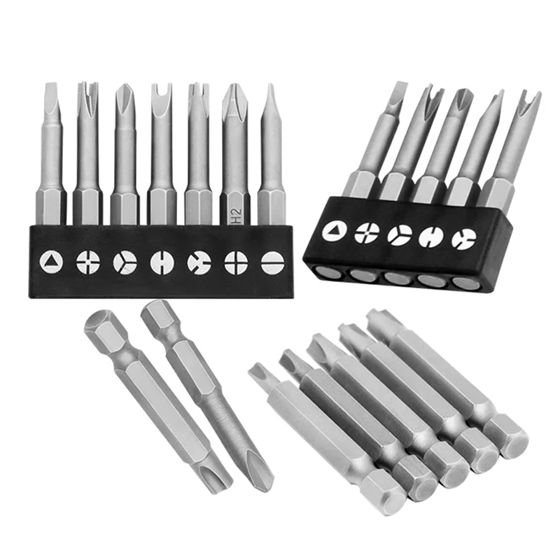 Precision Y U Shaped Triangle Screwdriver Magnetic Bit 1/4in Inner Cross Three Points Screw Driver Security Tip For Power Drill