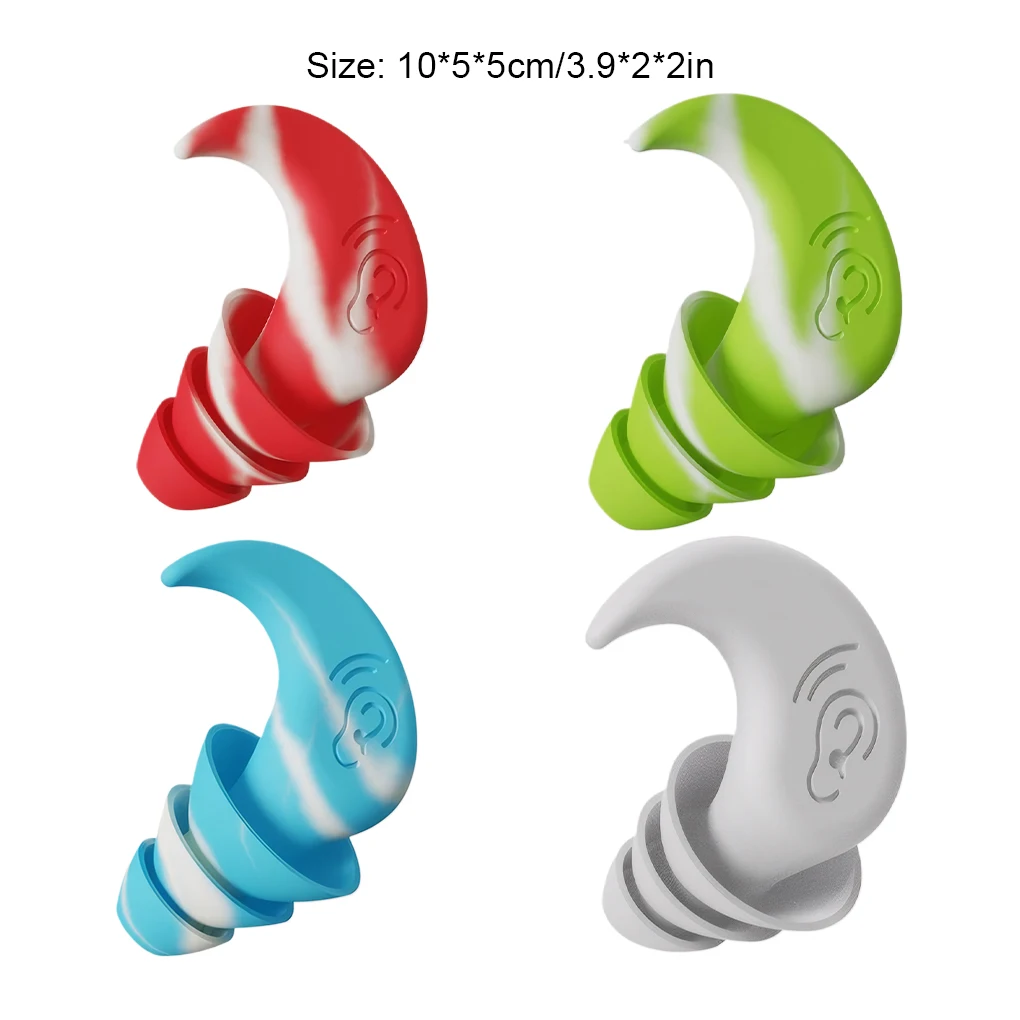 Bouchons d'oreille en silicone anti-bruit pour la natation, bouchons d'oreille étanches pour dormir, la plongée, le surf, le confort doux, le travail, la protection, 1 paire