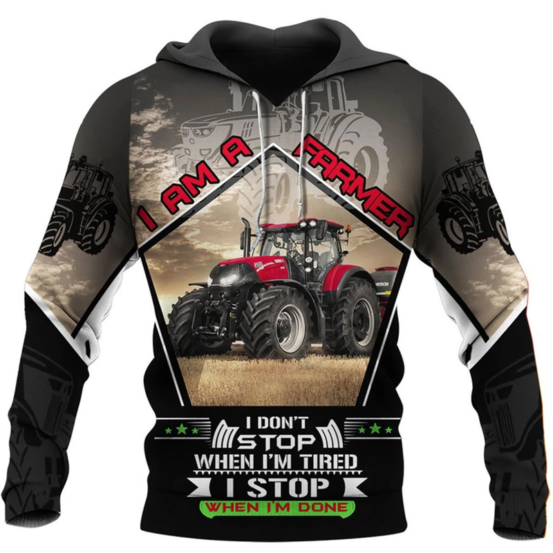 New Tractor Graphic 3D All Over Printed Mens Hoodies & Sweatshirt Unisex Casual Fashion Cool Hip Pop Streetwear Odzież męska