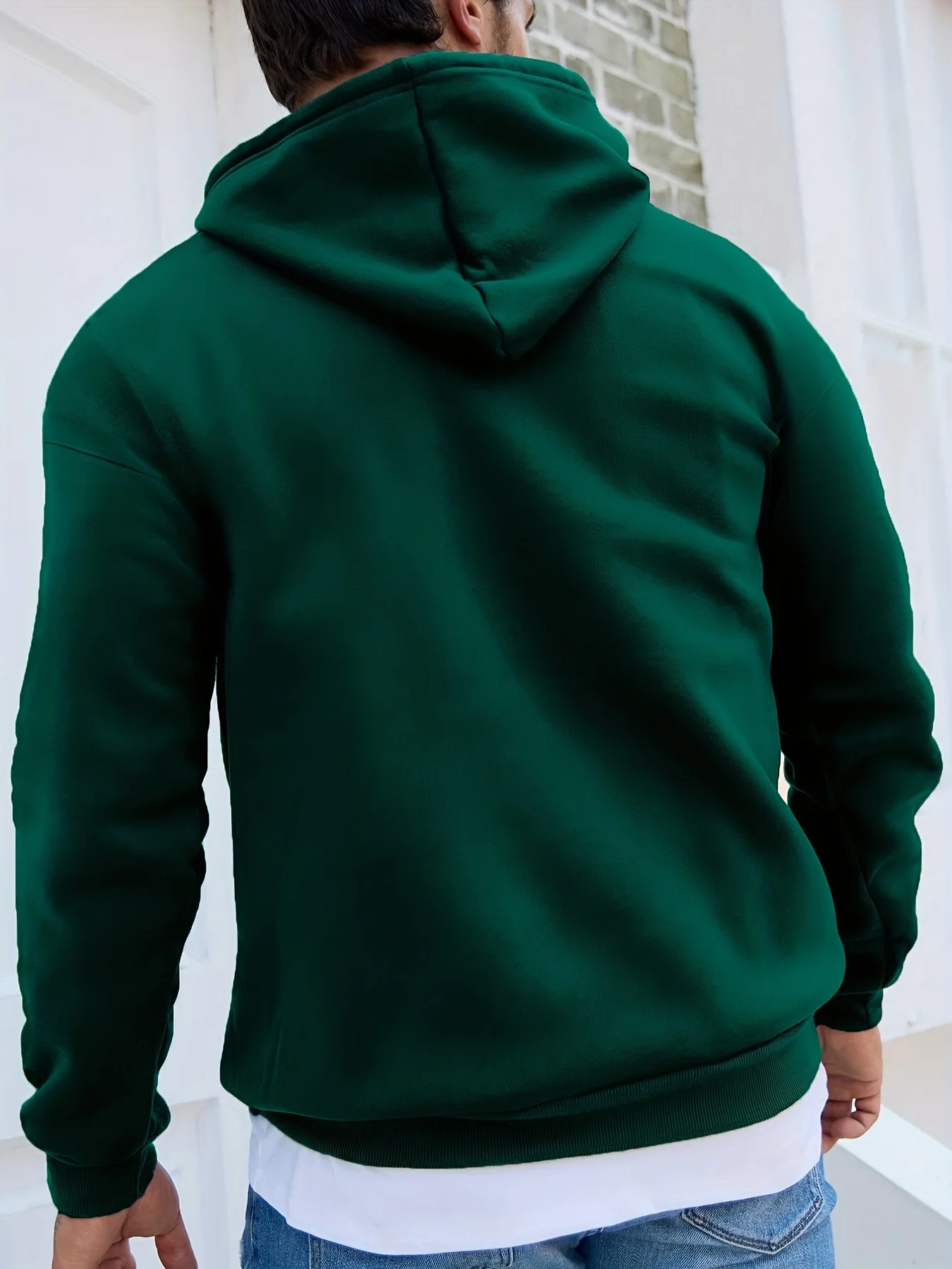 الرجال الخريف والشتاء عارضة أزياء فضفاضة بالإضافة إلى حجم بسيط إلكتروني مطبوعة الصوف البلوز طويلة الأكمام مقنعين البلوز