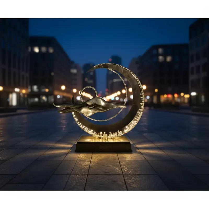 for Factory Direct Sales Custom Large Modern 316L Marine Grade Stainless Steel Outdoor Park Landscape Sculpture Mirror