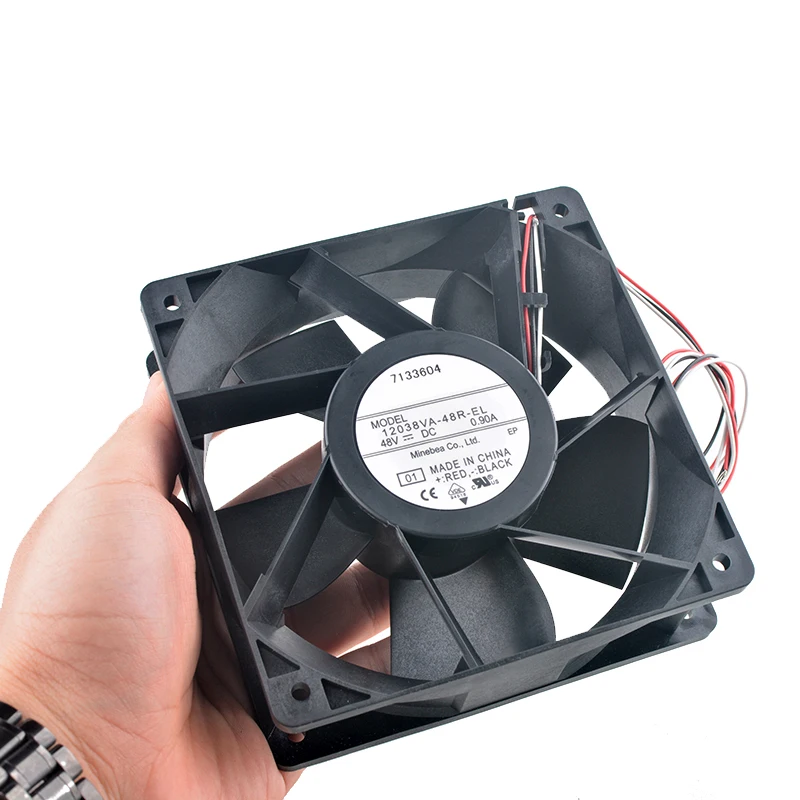 12038VA-48R-EL Ventilador de resfriamento de fluxo axial com rolamento de esferas duplo 12cm 120mm DC48V 0,90A 120x120x38mm Ventilador conversor de frequência