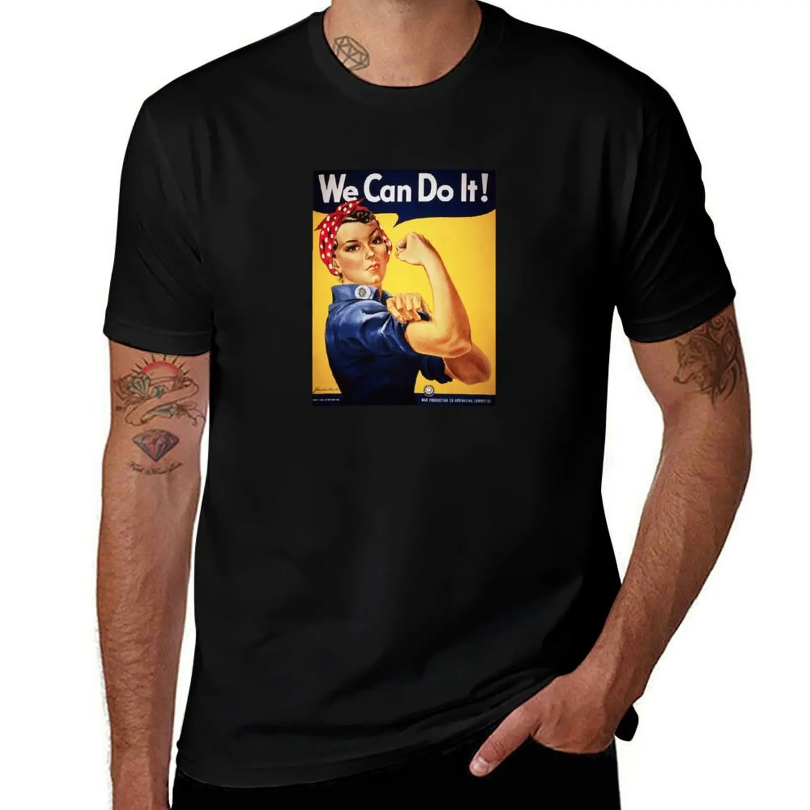 

Rosie Riveter We Can Do It! WW2 T-Shirt men t shirt cotton 100% man t shirt graphic t shirts with prints T-shirt