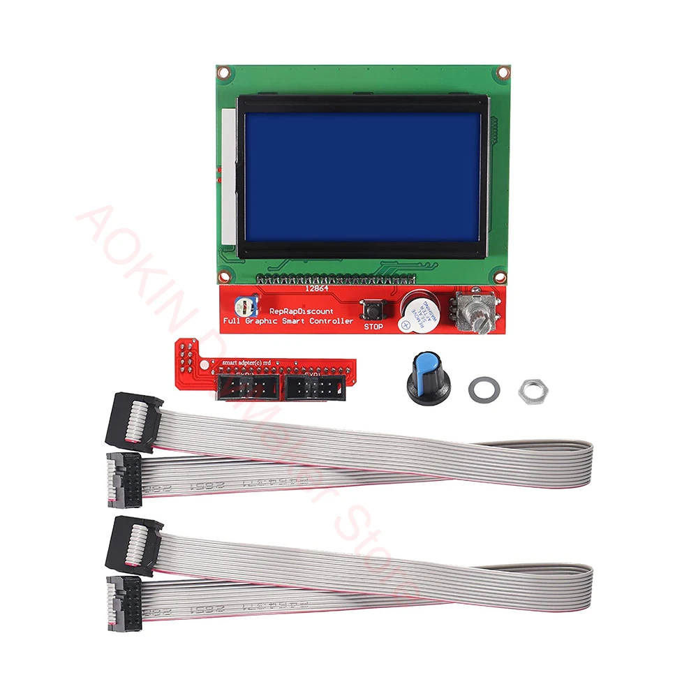 

3D Printer Reprap Smart Controller LCD 12864 Display Controller Board with Adapter and Cable for RAMPS Reprap 3D Printer Kit