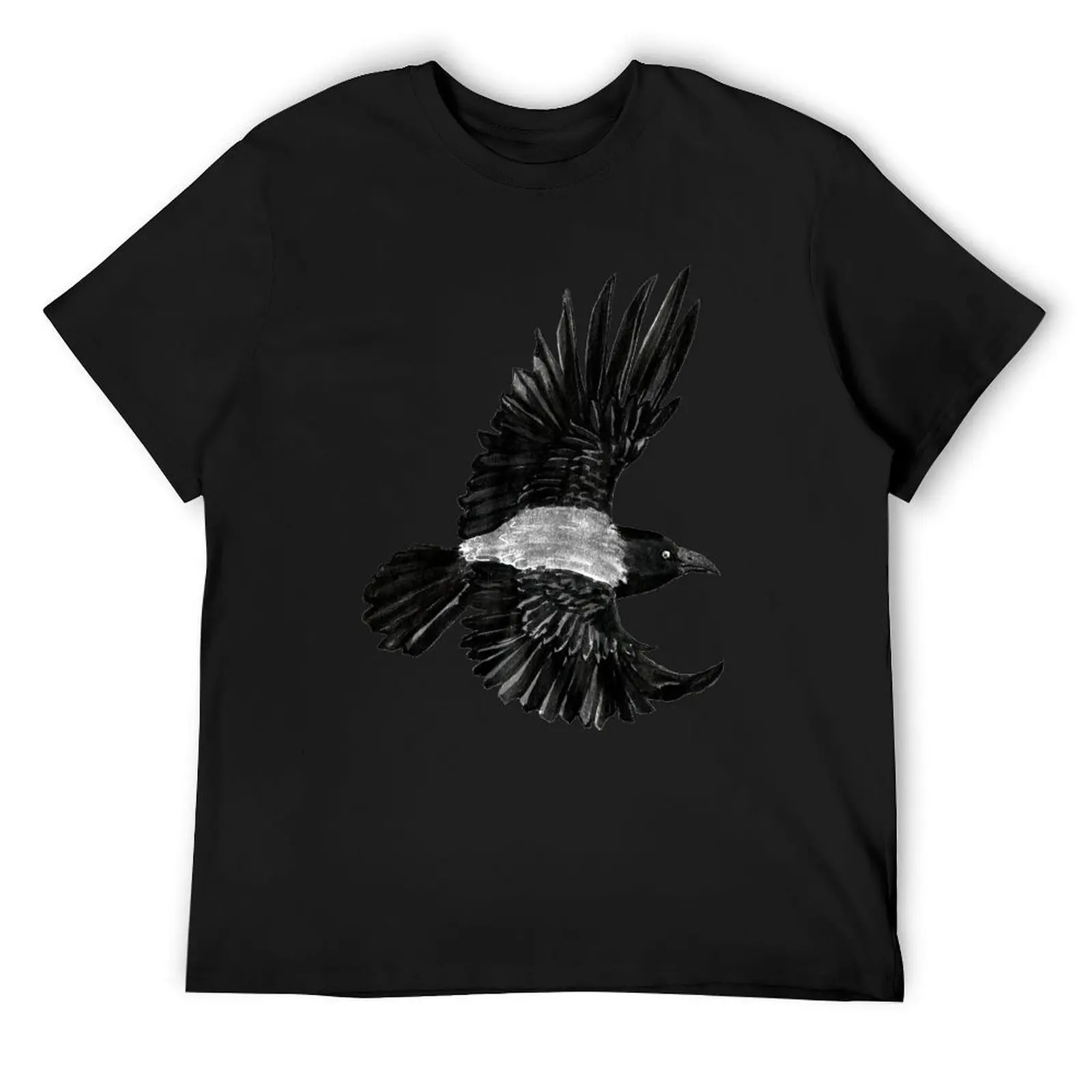 

Hooded Crow T-Shirt oversizeds anime stuff men t shirts