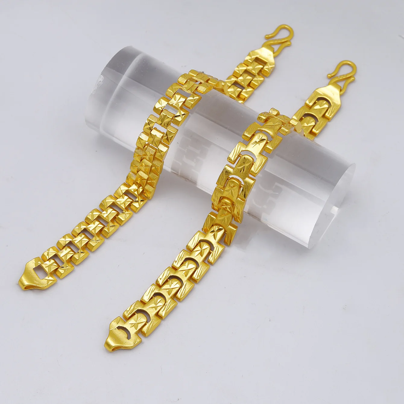 

Luxury 24K 9999 Pure Gold real gold Rice Print Bracelet Dubai Men's and Women's Bracelet