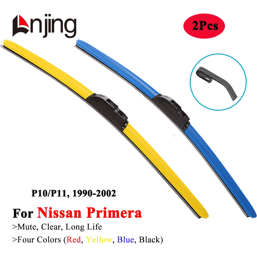 

LNJING Colorful Wiper Blades For Nissan Primera P10 P11 1990 1994 1995 1996 1997 1998 1999 2000 2001 2002 Car Replacement Parts