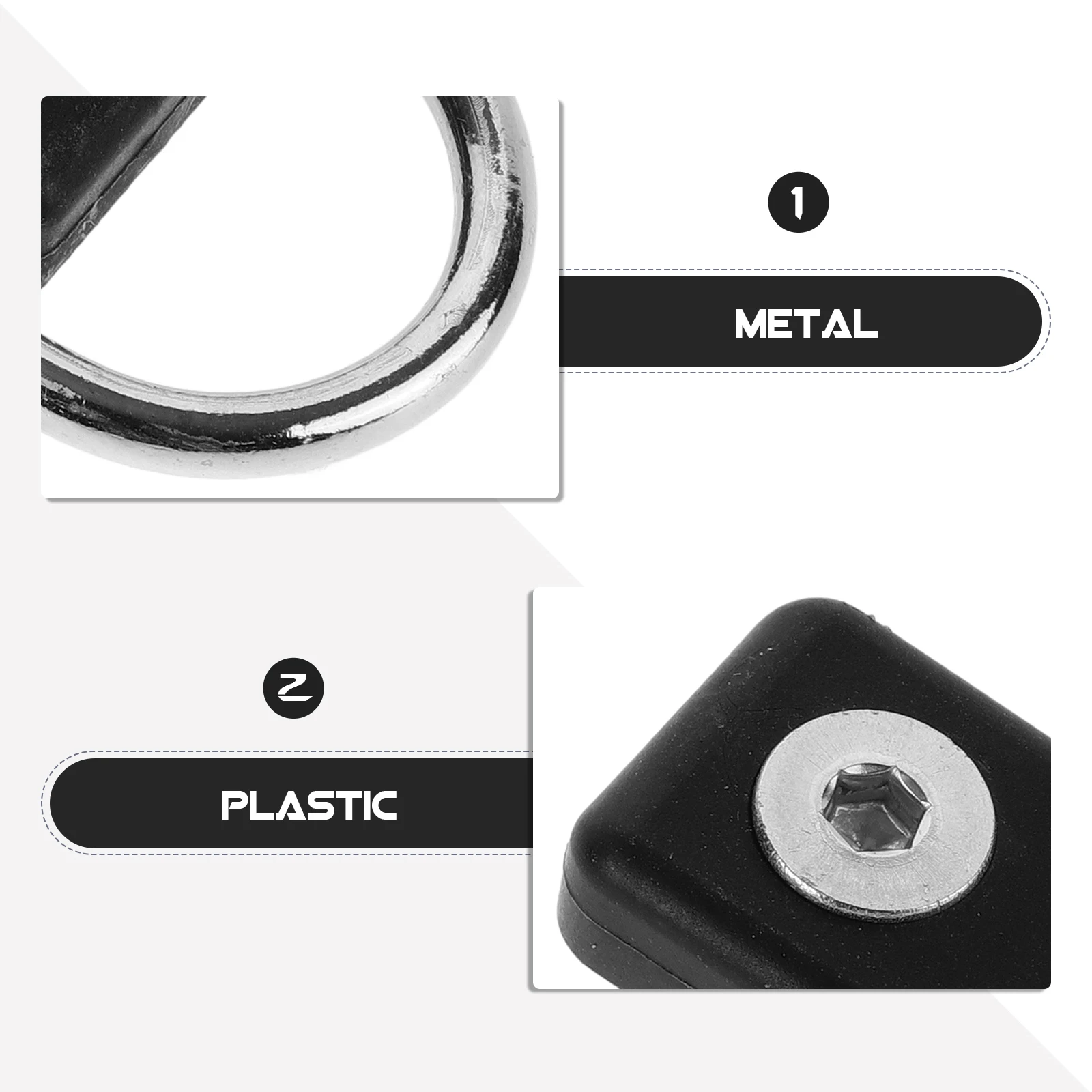 

6pcs D-Ring Rope Fixator Kayak Cord Buckles Replacement Parts Pvc Boat Buckle Portable Canoe D-Ring Patch Compact Multifunction