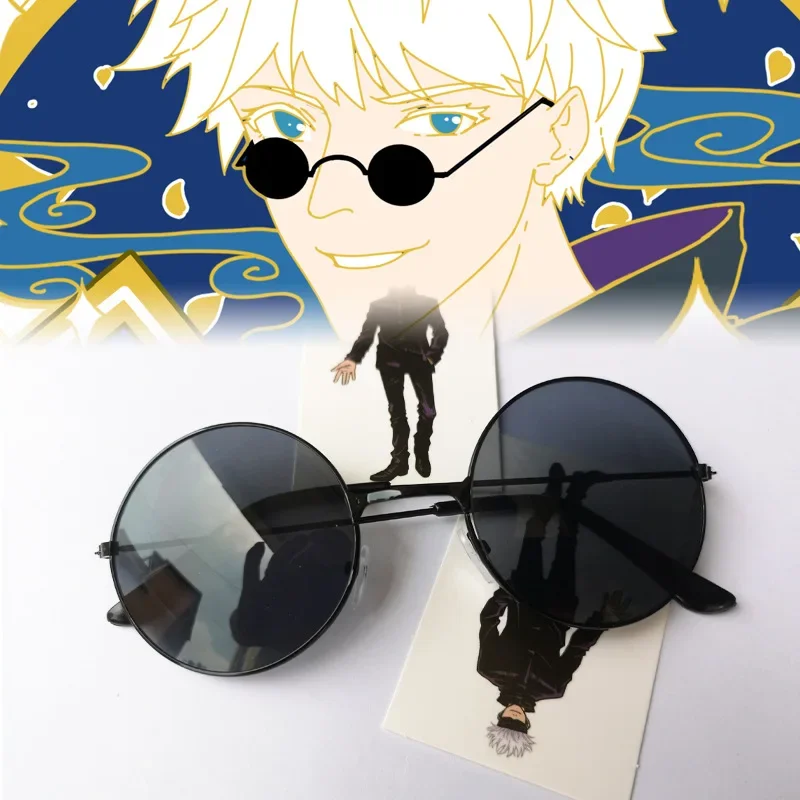 Gojo Satoru Glasses Anime Jujutsu Kaisen Gojo Satoru Cosplay Black Glasses Eyewear Sunglasses High Quality Party Prop Eyeshade