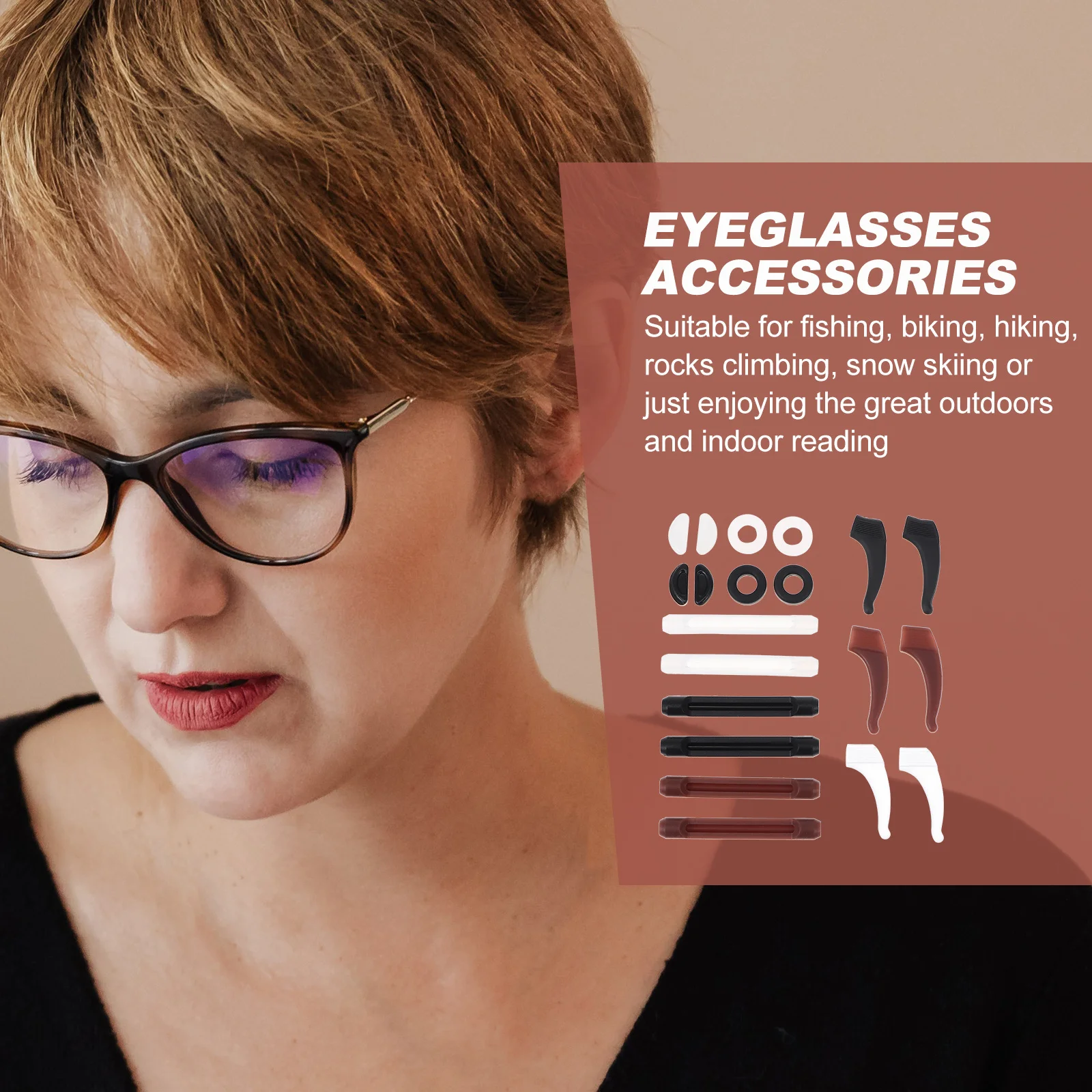 1 Set Eyewear Rope With Ear Hooks Silicone Anti-Slip Retainer Strap For Outdoor Sports Fishing Hiking Biking Skiing Eyeglass