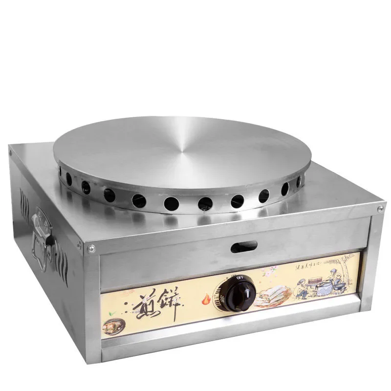 Single Independent Flame Control Gas Crepe Maker Stainless Steel Round Plate Commercial LPG Pancake Griddle