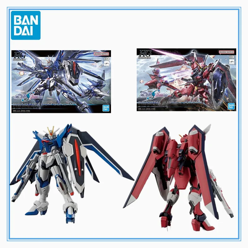 Latest Original Genuine Bandai Anime GUNDAM RISING FREEDOM IMMORTAL JUSTICE HG Assembly Model Toys Action Gifts Collectible Kids