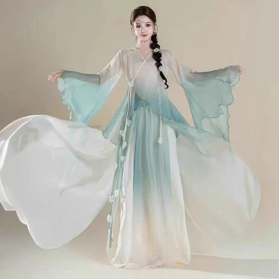 

Elegant Classical Dance Costume Set Modern Performance Outfit Children Long Sleeve Breathable Professional Dance Qipao Dress