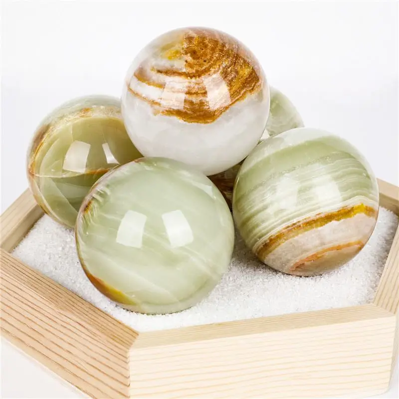 1pcs 50mmNatural Afghan Jade Ball Natural Mineral Quartz Sphere Hand Massage Crystal Ball Healing Feng Shui Home Decor Accessory