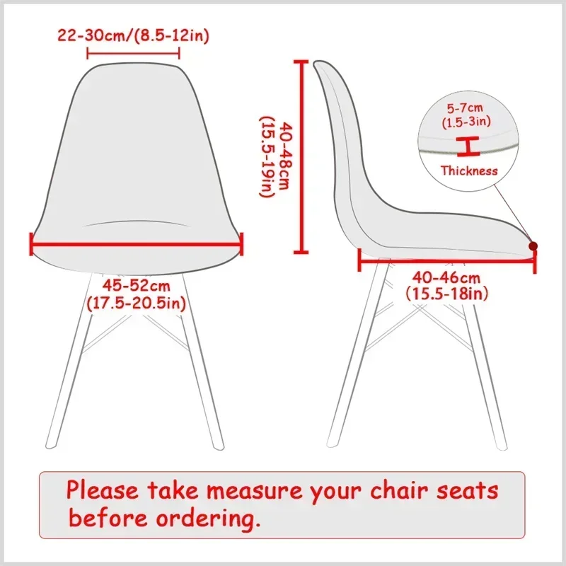 1/2/4/6Pc Nordic Shell Chair Cover Stretch Spandex Chair Slipcover Geometric Chair Covers for Kitchen Dining Office Living Room