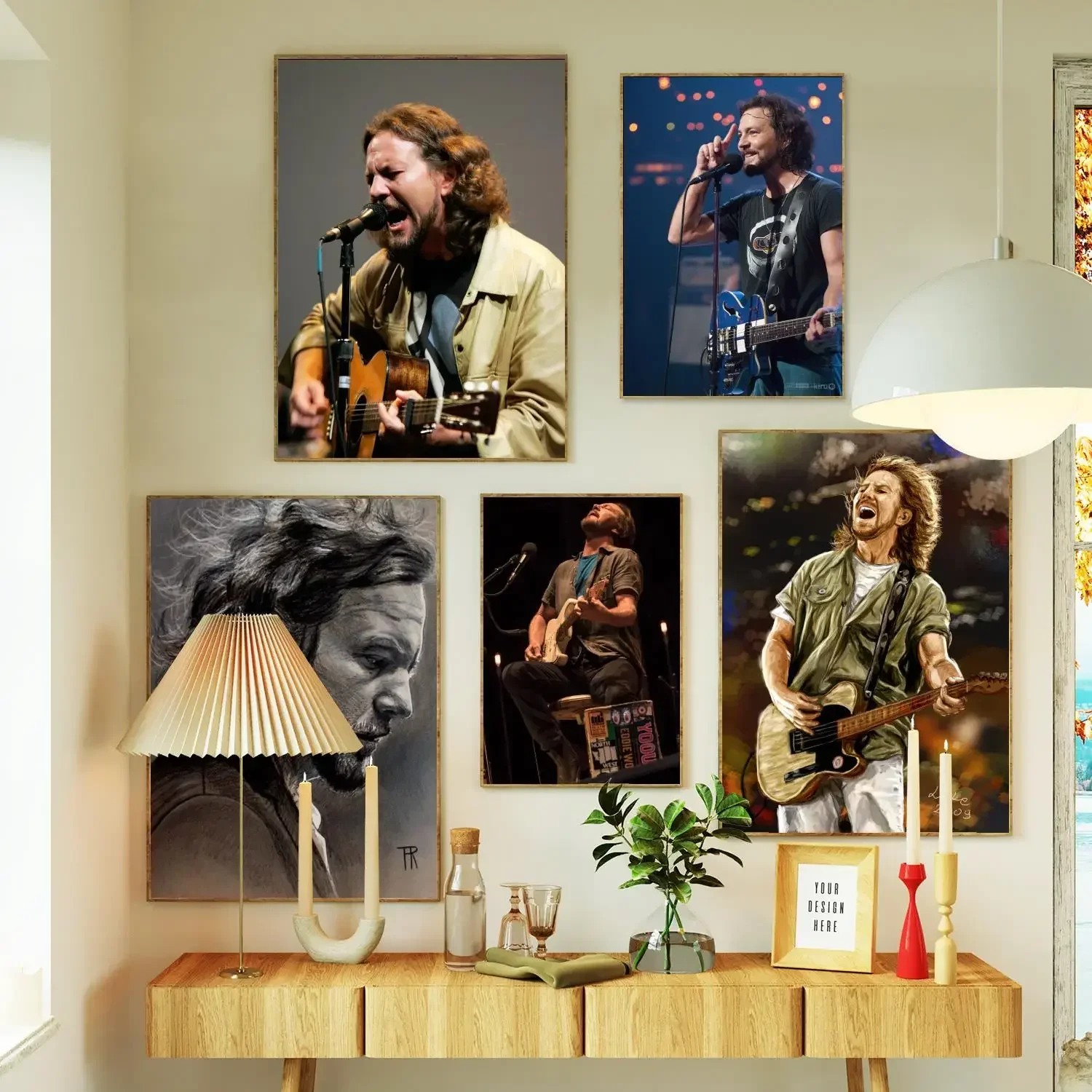 eddie vedder Poster Prints Wall Art Canvas Painting Poster For Modern Family Living Room Home Decor