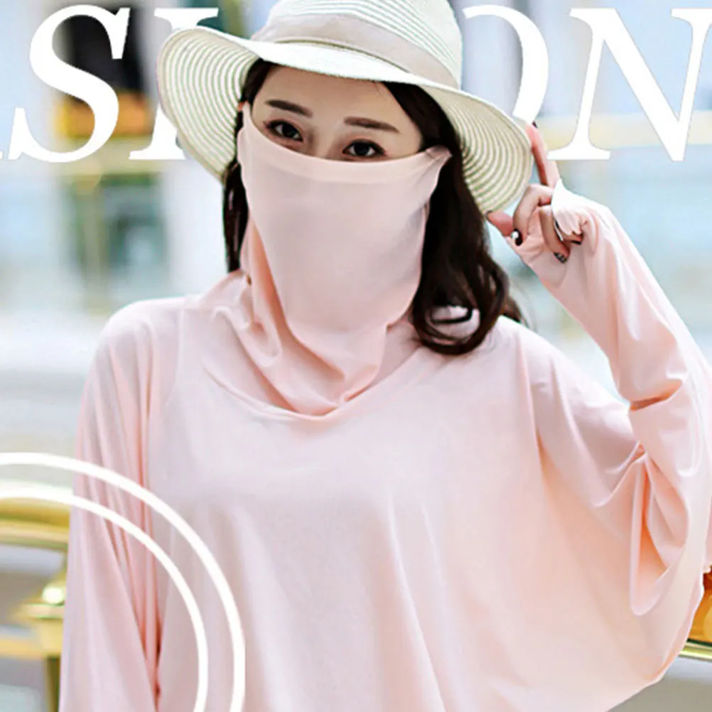 عباءة نسائية واقية من الشمس باللون الوردي، سترة حماية متينة مضادة للأشعة فوق البنفسجية، قناع صيفي لركوب الدراجات وأكمام واقية من الشمس قابلة للتنفس ورائعة