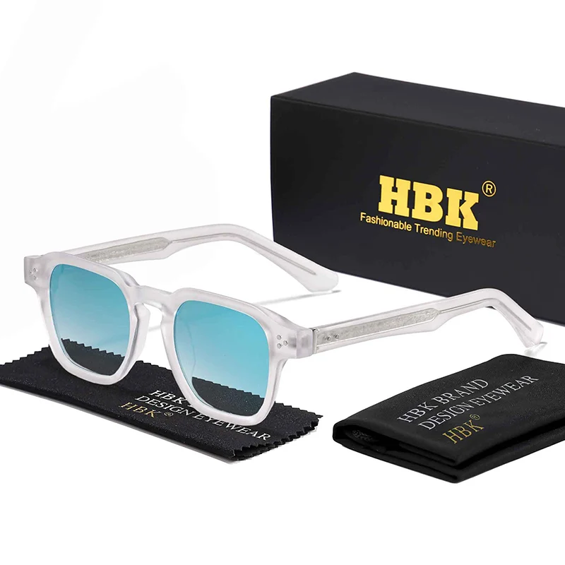 

HBK Fashion Square Men Sunglasses Women Core Insert Temple Luxury Brand Sun Glasses Travel Beach Party Festiva Gifts
