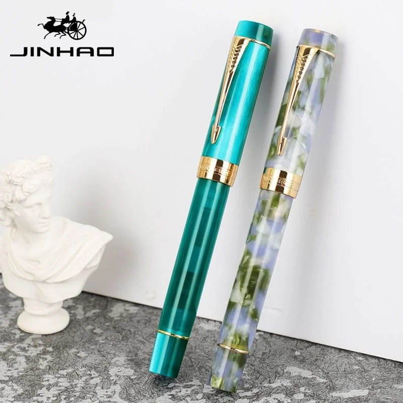 Jinhao Century Tofu 2022 Limited Edition Color: Peacock Blue And Seaweed， Resin Fountain Pen