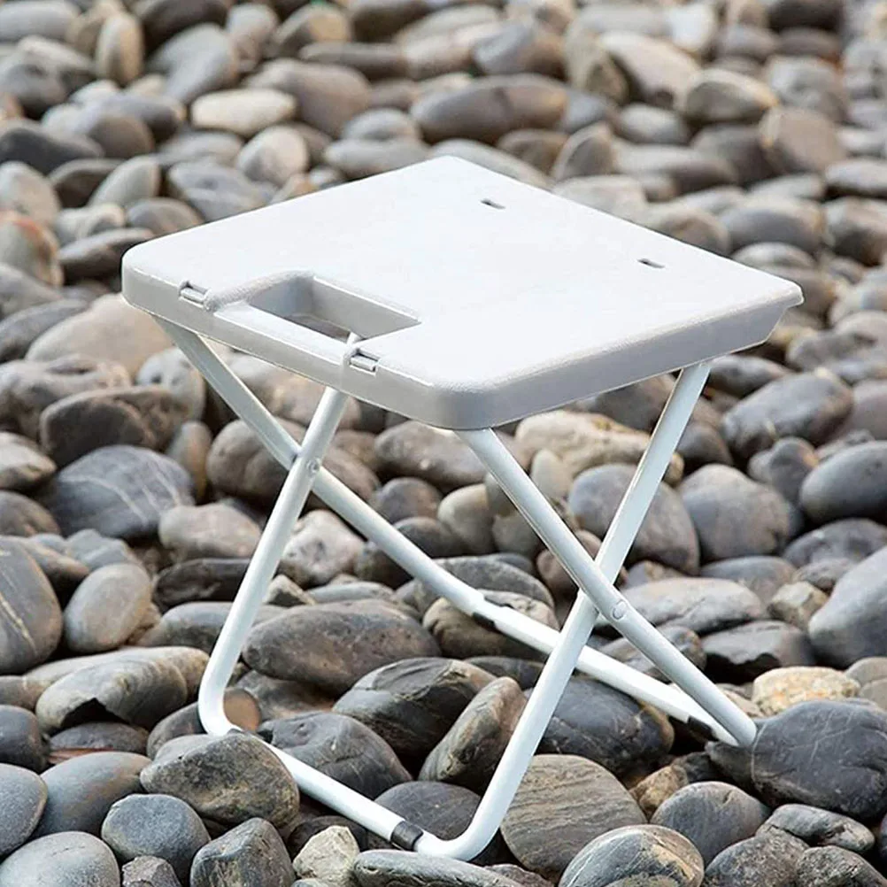 

Portable Folding Stool Durable Camping Fishing Home Iron Outdoor Beach Chair Small Bench Foldable