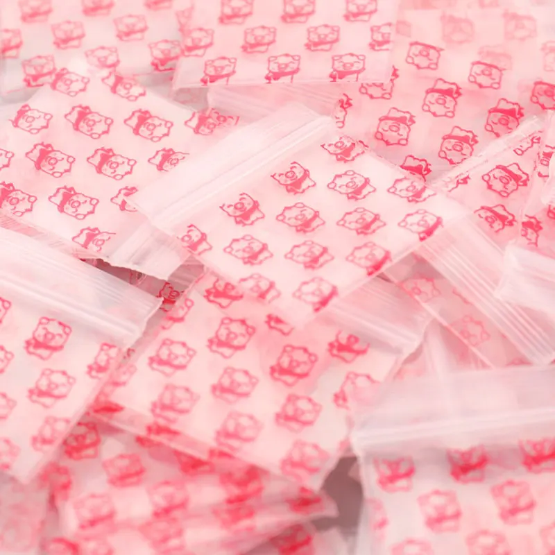 New Arrival 100Pcs 22MM*33MM Mini Zip lock Bags Zipper Bag Ziplock Bag Plastic Packaging Bags Ziplock Pill Packaging Pouches