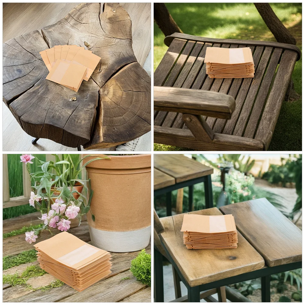 100Pcs Paper Seed Packets with Transparent Window Sealable Mini Envelopes for Garden Seeds Storage Organizer Compact Portable