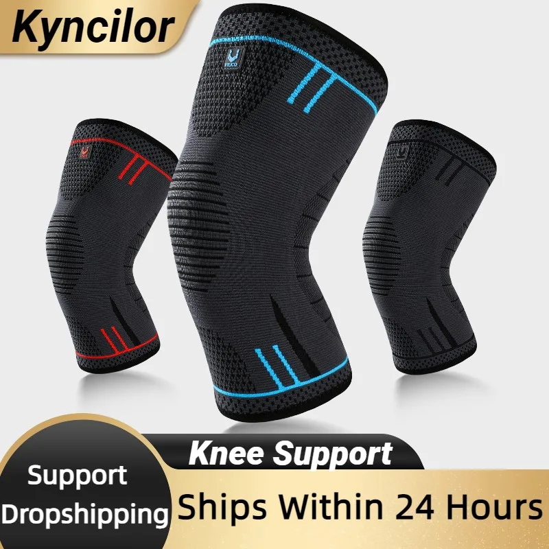 Compression Knee Support Sleeve Elastic Knee Pads Brace Springs Gym Sports Protector Basketball Volleyball Running