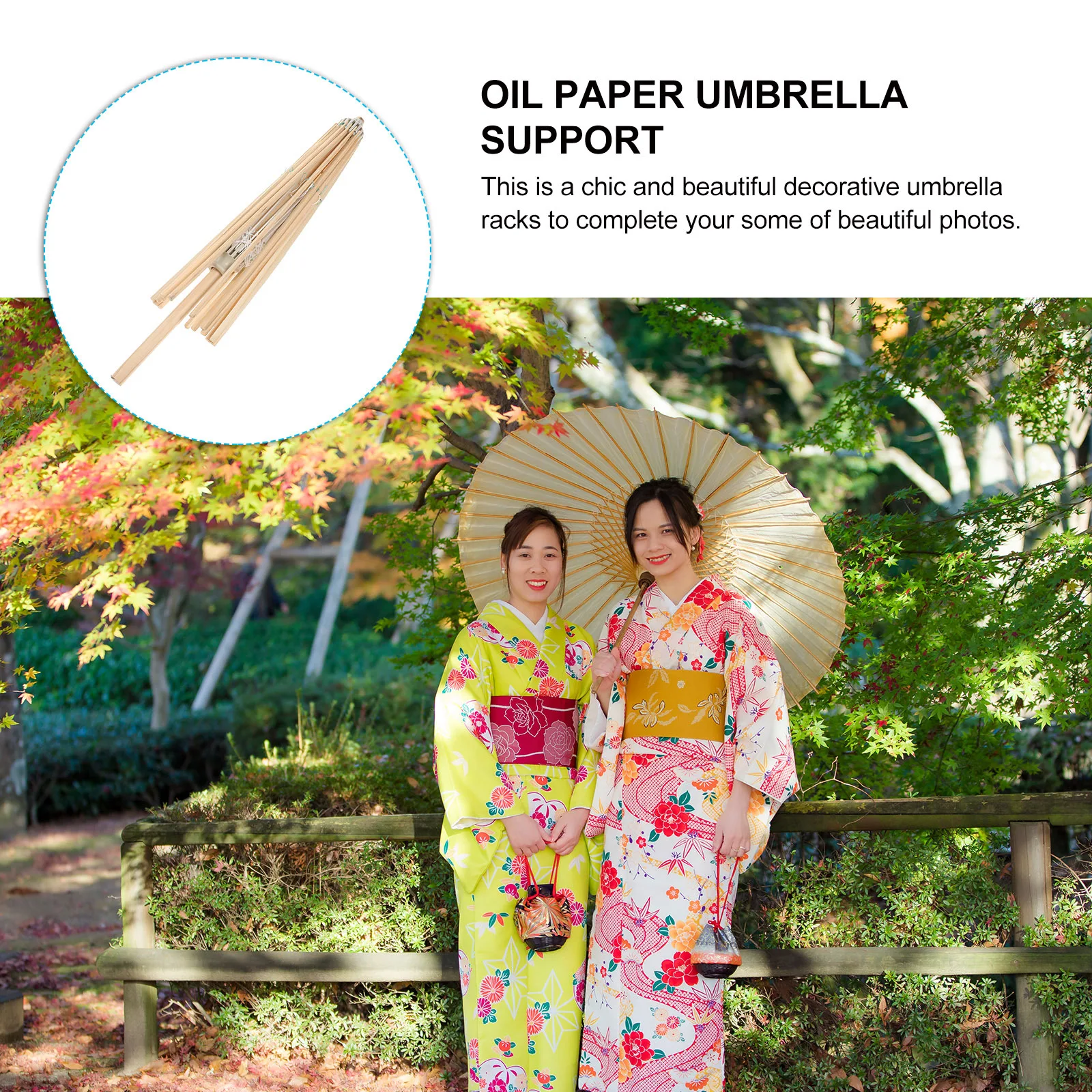 

2pcs Oil Paper Umbrella Racks Bamboo Stands For Photography Prop Home Party Decoration Stage Use Decorative Support