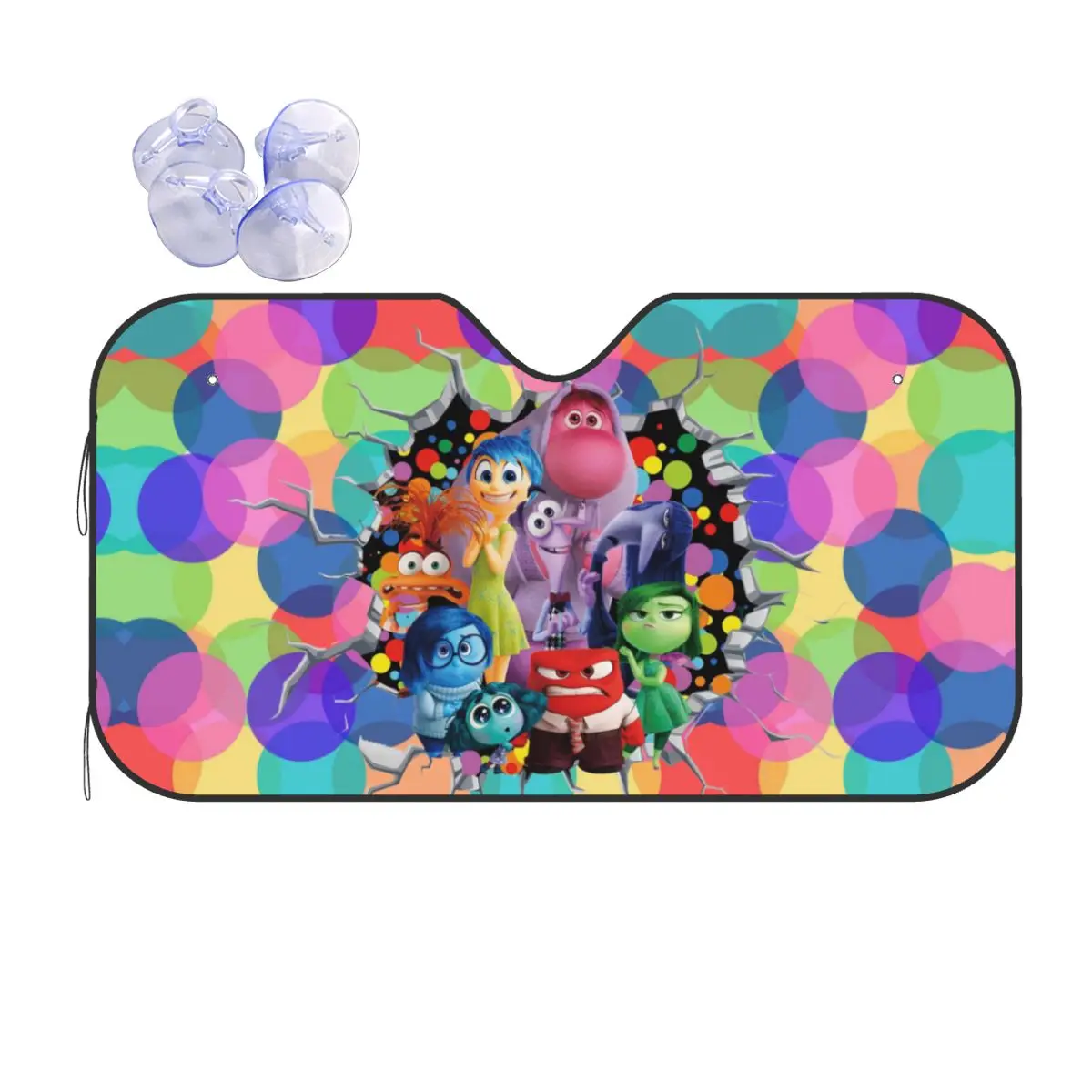 

Custom Inside Out Cartoon Front Windshield Sunshade Inside-Out-Theme-3D-Wall-Decals Foldable Window Shade Sun Visor Protector
