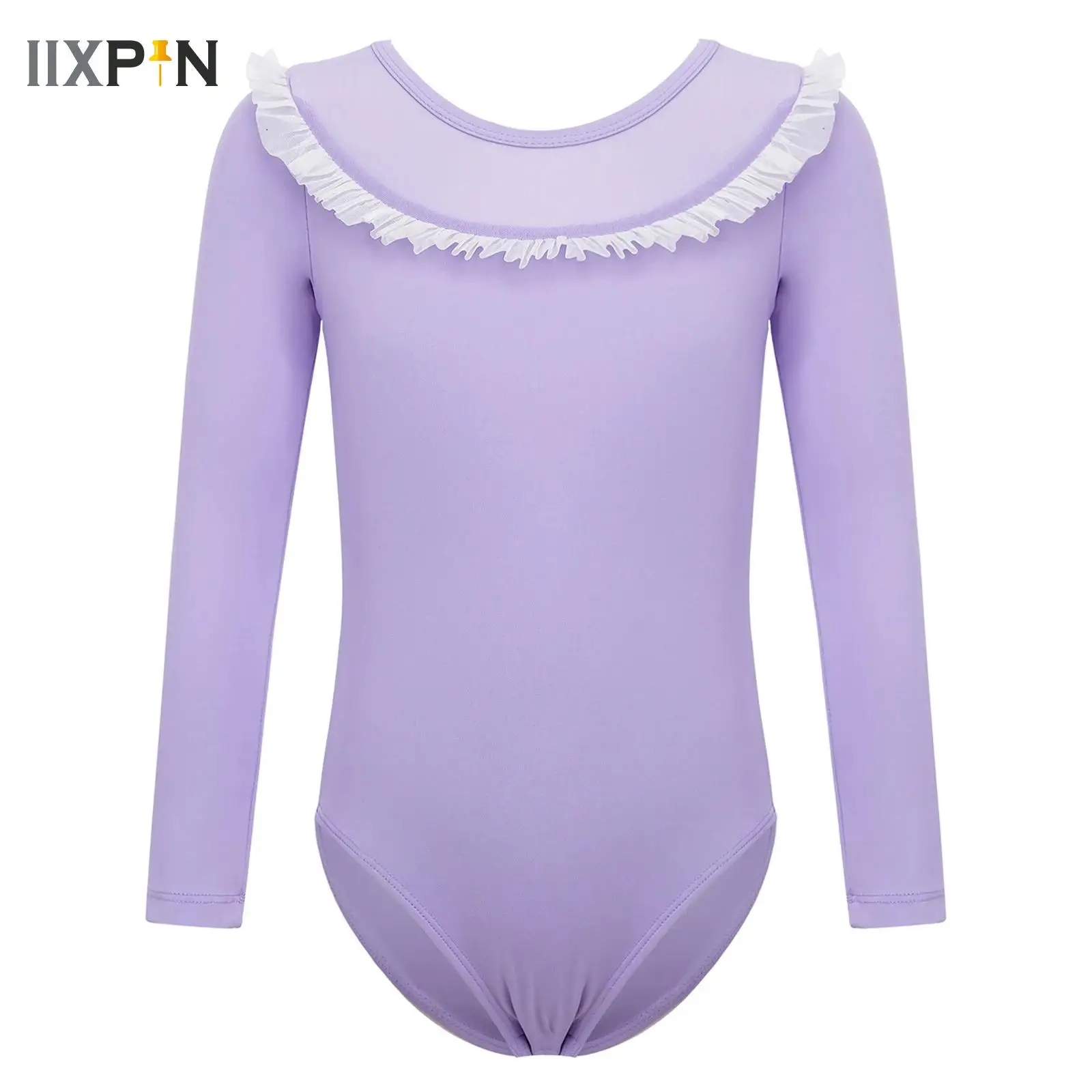 

Ballet Leotards for Girls Tulle Frilly Long Sleeve Dance Bodysuit Kid Mesh Splicing Practice Gymnastics Bodysuits Ballet Costume