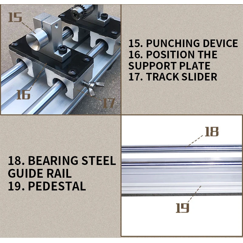 Upgrade DIY Multi-function Lathe 12-24V mini Simple Drilling Grinding Polishing Guide Rail Punching Forward and Reverse