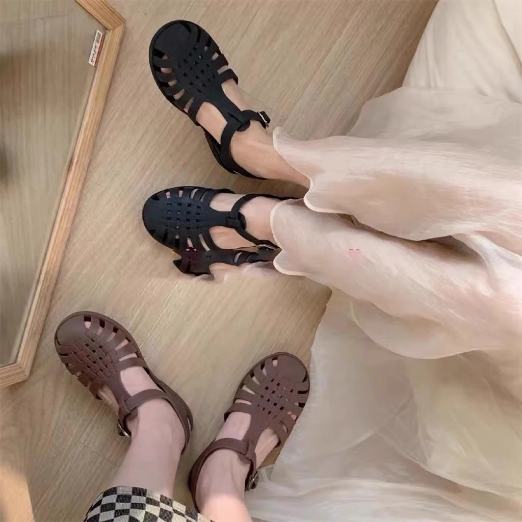 

Kids Jelly Sandals 2025 Summer Korean-style Open-toe Hollow-out Baby Roman Shoes for Boys and Girls Fashionable