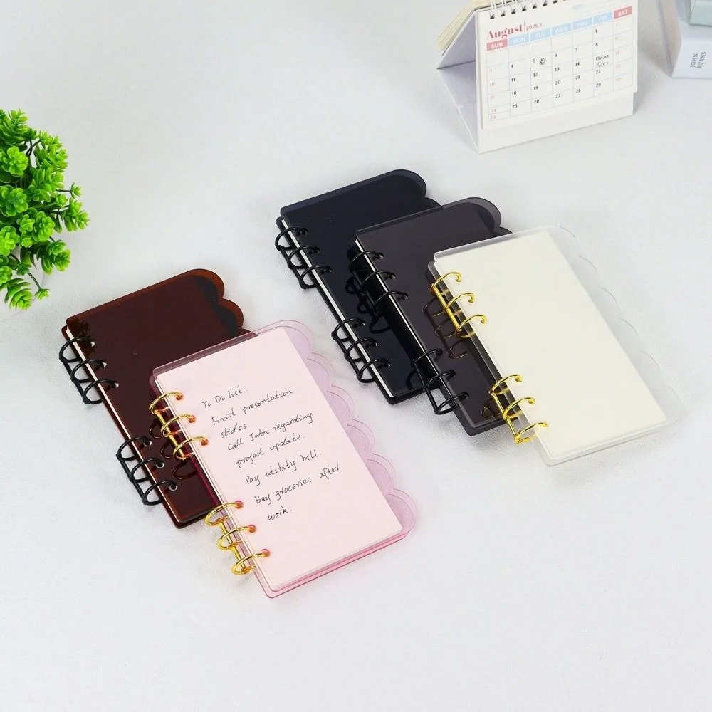 A6 Binder Notebook Set Blank Refill Paper Detachable Refillable Notebook Petal Edge Acrylic Cover Loose-leaf Notebook