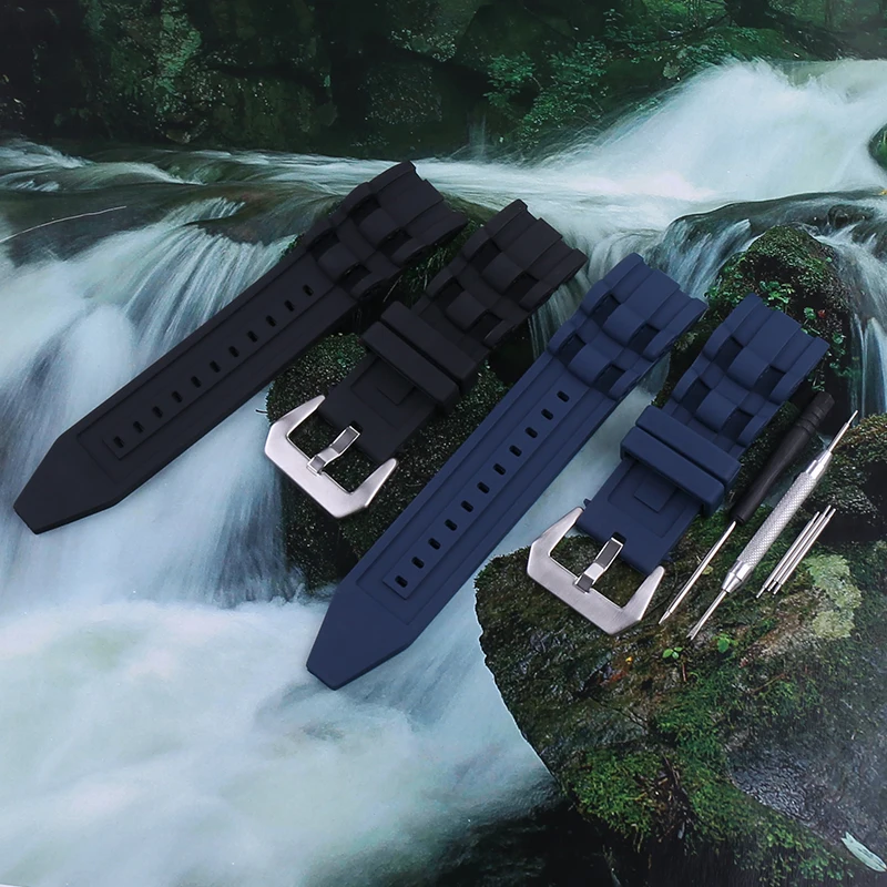 26mm Black Silicone Rubber Watch Band Strap for Invicta Men‘s Reserve Pro Diver Sport Waterproof Replacement Wristband Free Tool - view 6