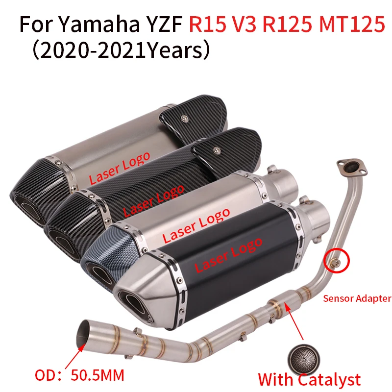 

For Yamaha YZF R15 V3 R125 MT125 Mt 125 2020-2021 Motorcycle Full System Escape Exhaust Modify Front Link Pipe Muffler DB Killer