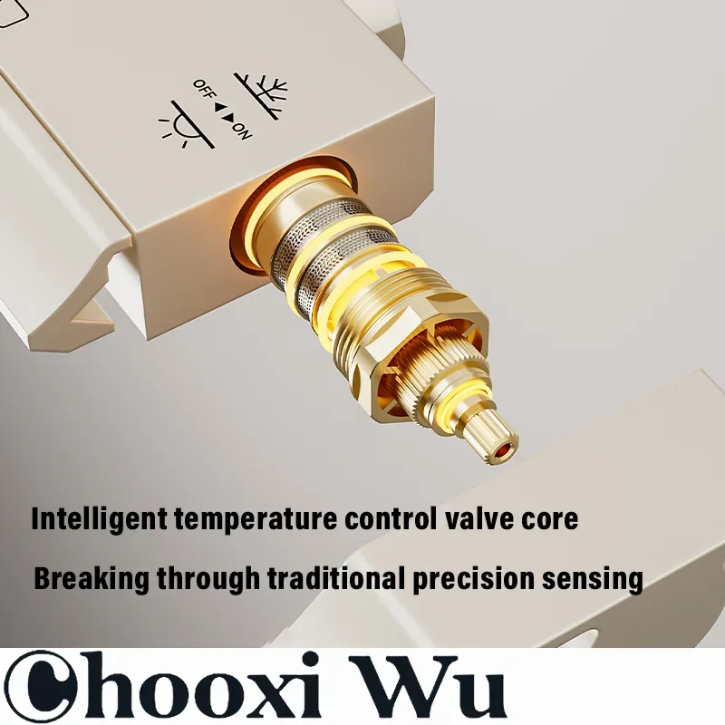 CHOOXIWU - Milk White Modern Bathroom Shower System Waterfall Rainfall Faucets Set Bathtub Hot Cold Crane Mixer Rain Shower Tap