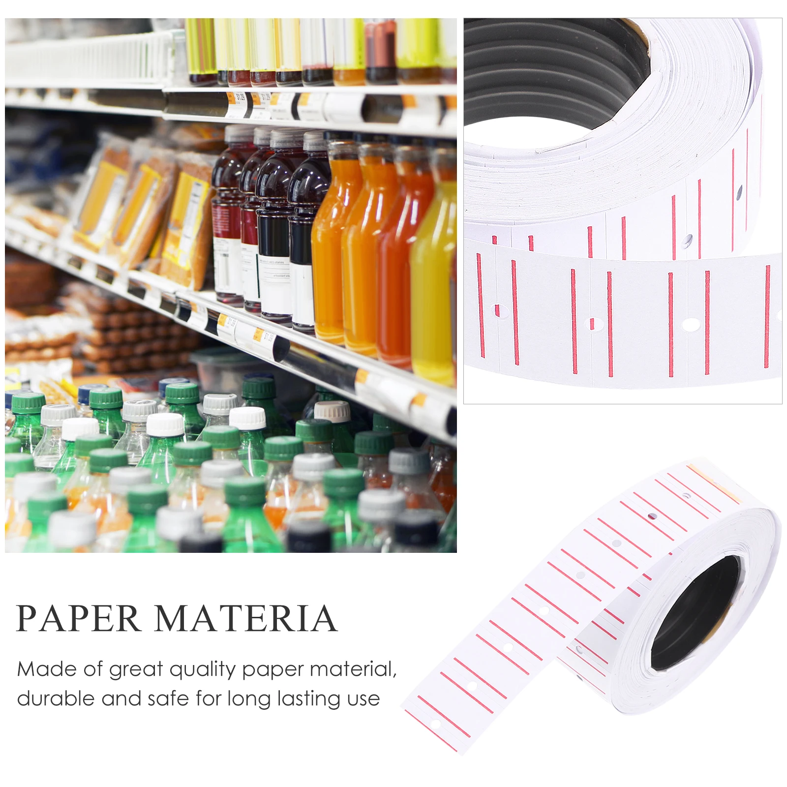 

Price Paper Labels for Single Row Machine Supermarket Cost Tag Sticker Sale Tags Marker Label Paper Quality