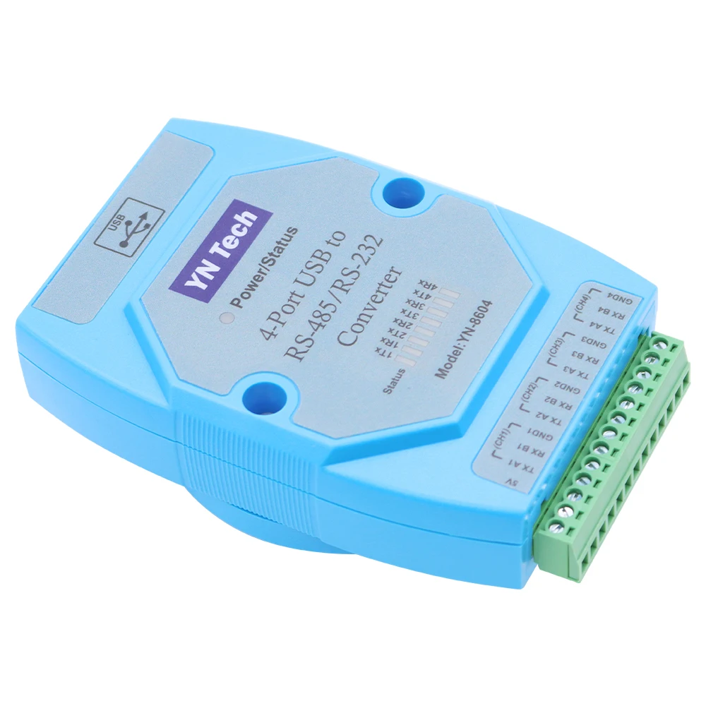 For YN8604 Industrial 4 Channel USB To RS485 RS232 Serial Adapter Support Modbus DIN Rail Installation