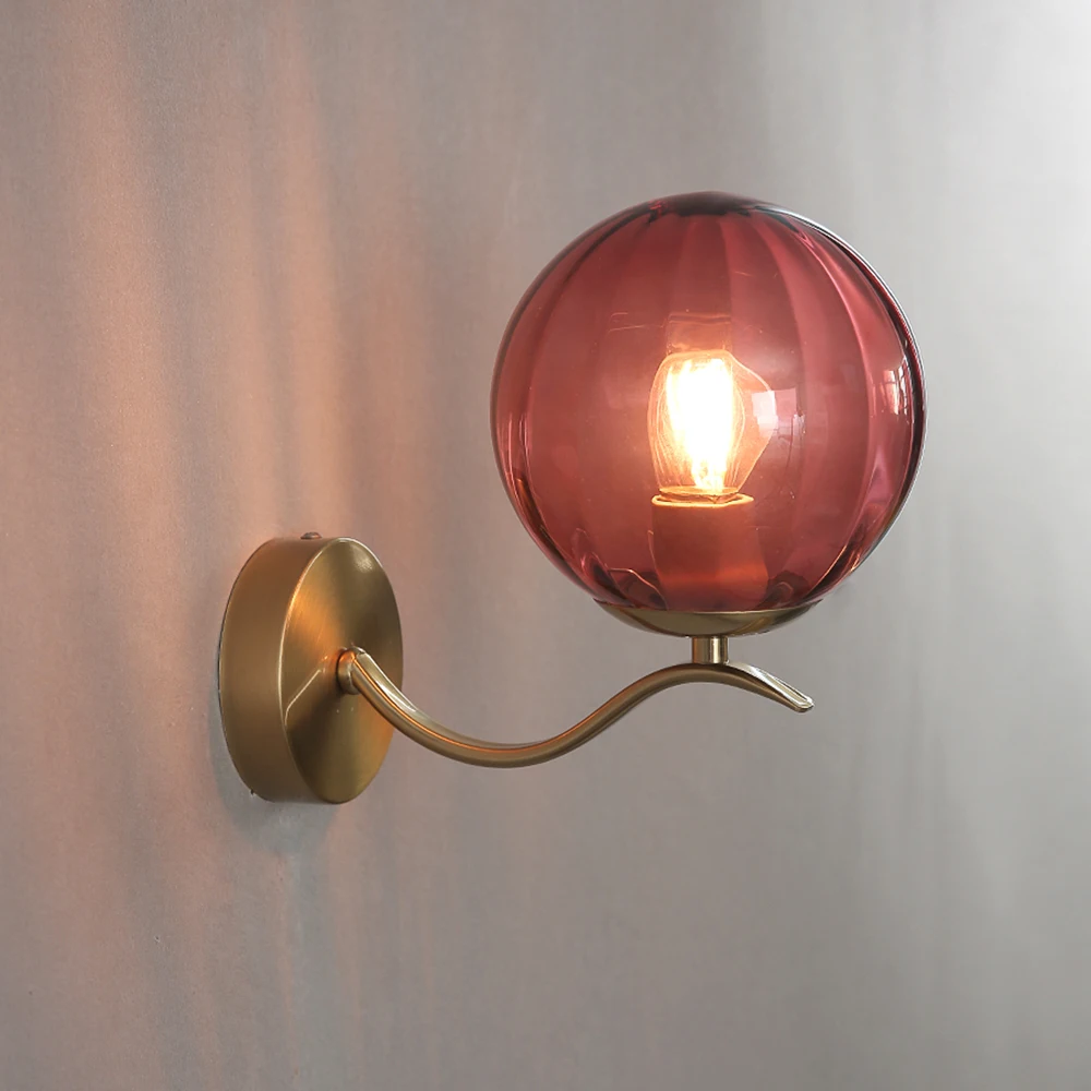 

Скандинавский светодиодный настенный светильник, цветной стеклянный настенный светильник, современный минималистичный светильник для гостиной, спальни, прикроватный светильник для столовой, кухни, светильник для внутреннего освещения