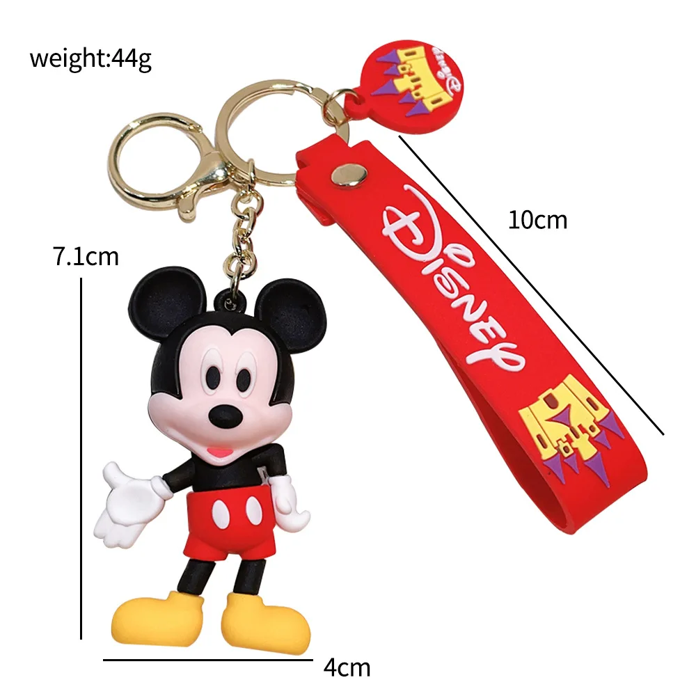 Disney Mickey Keychain Cartoon Stitch Cute Minnie Keyring Anime Student Bag Hanging All-match Car Key Chain Christmas Gifts