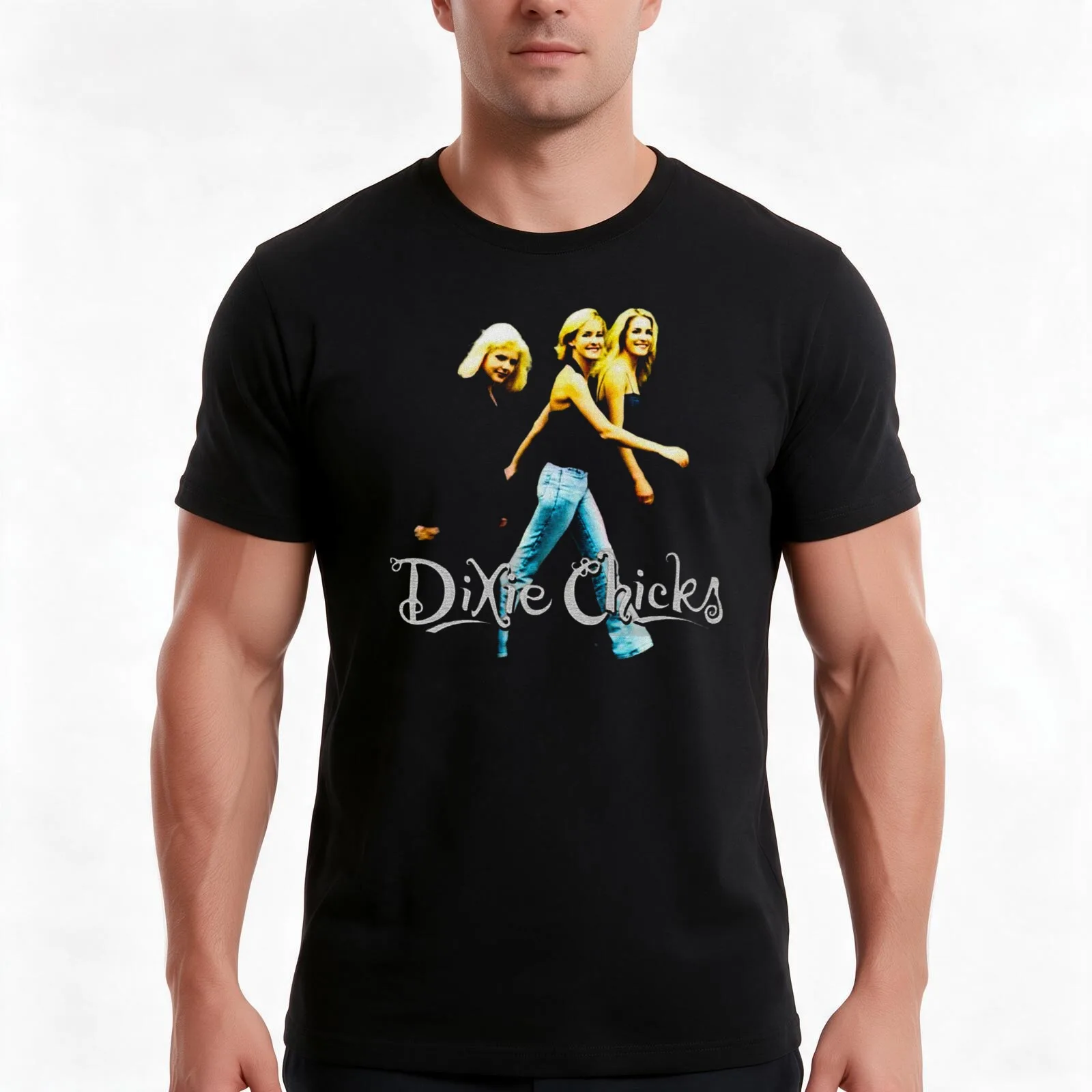 Dixie Chicks T-Shirt, Summer Casual Cotton Tee, Oversized Streetwear Tops, Vintage Graphic Print, Loose Fit Short Sleeve