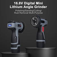 Brushless Angle Grinder 28000RPM Cordless Angle Grinder Electric Grinding Tool Mini Angle Grinder with 16.8V 2*1500mAh Battery
