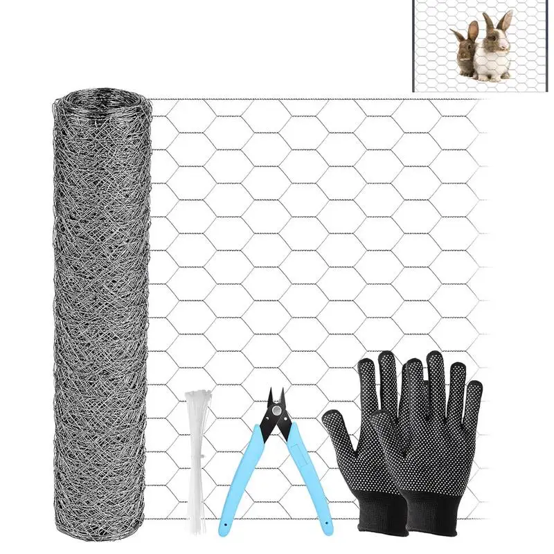 

Chicken Wire Mesh Hexagonal Galvanized Mesh Protective Pet Rabbit Chicken Fencing Cuttable Fence Cover Protect Poultry Vegetable