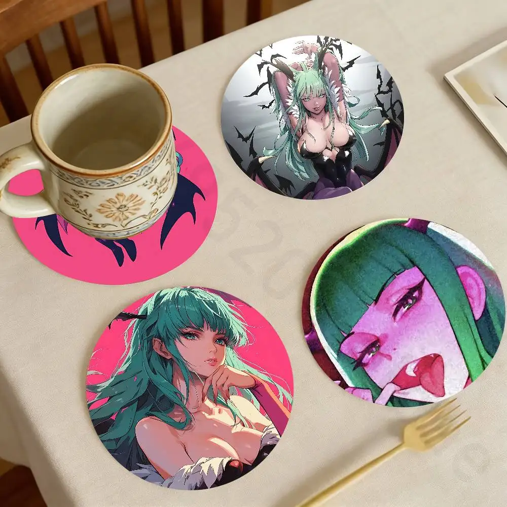 

M-Morrigan A-Aensland Wooden Coaster Set Coffee Teacup Decoration Coffee Shop Beverage Shop Family Restaurant