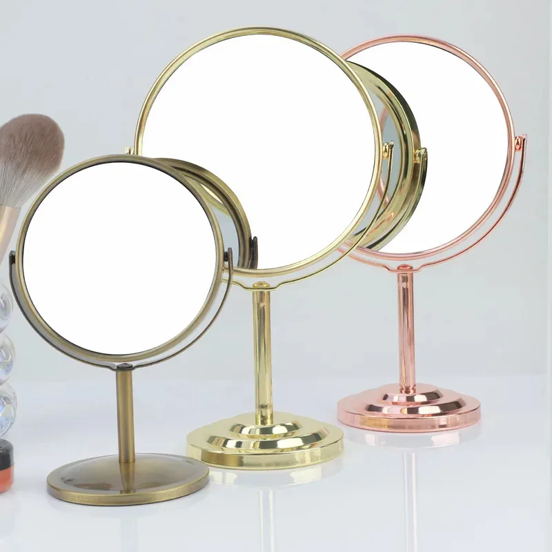 3/4/5 Inch Double-Sided Makeup Mirror, 2X Magnification, Clear Reflection, Portable Travel Mirror with Foldable Stand for Cosmet