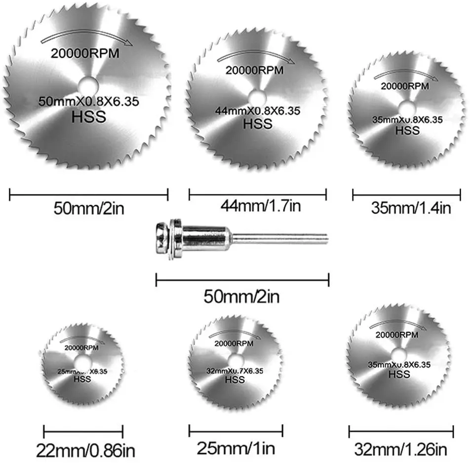 7pcs lâminas de corte HSS cortam madeira, plástico, cobre, alumínio e metais macios com facilidade!