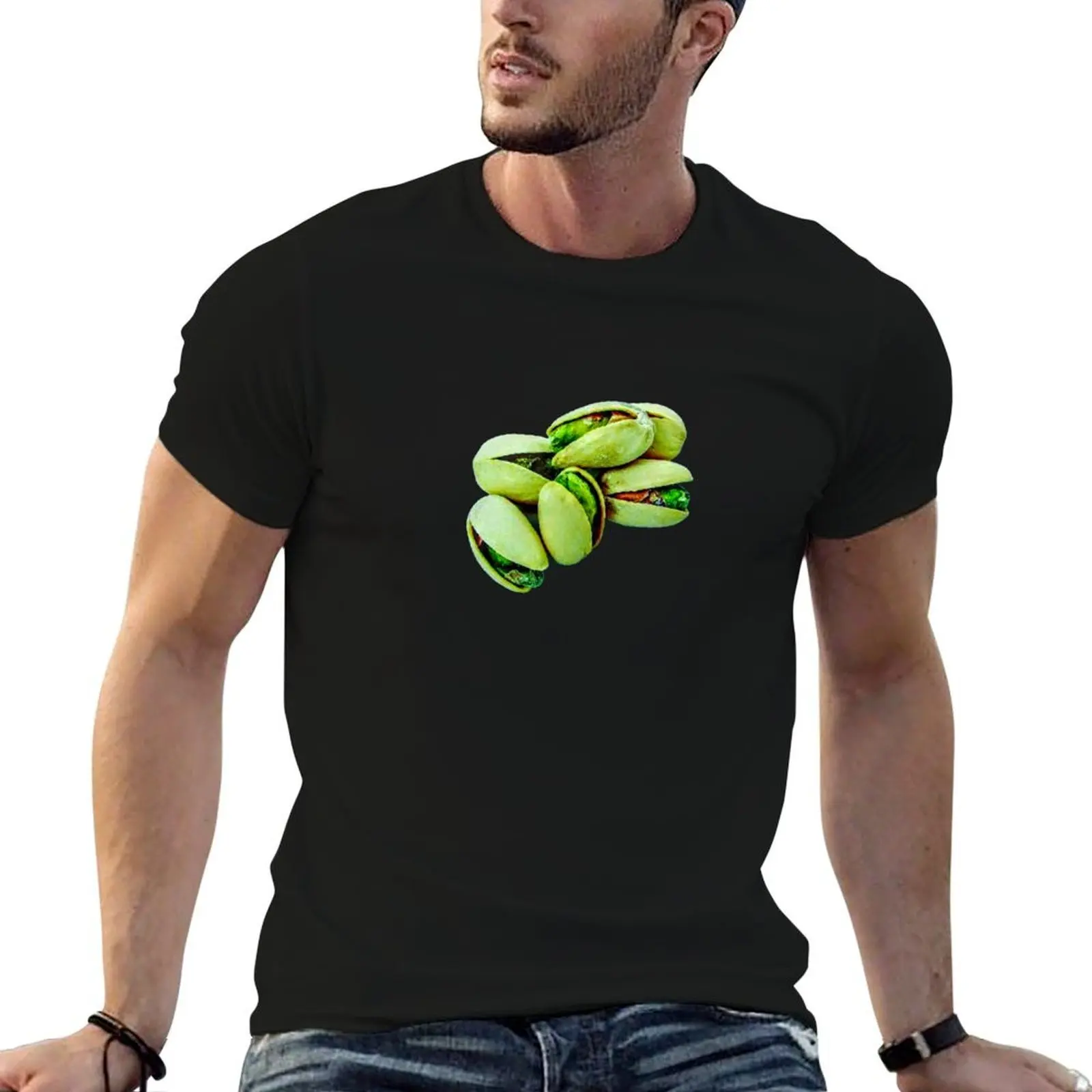 Hermosa camiseta de pistachos verdes, ropa de verano, ropa de talla grande, camiseta para hombre, 100. ℅ algodón