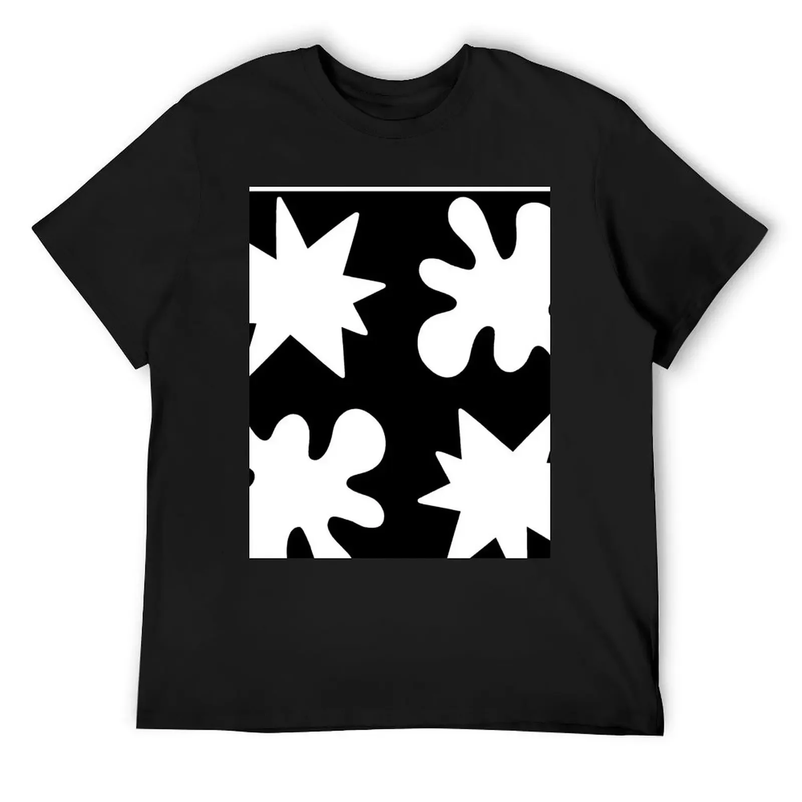 Kiki/Bouba - white on black T-Shirt graphics customs mens vintage t shirts