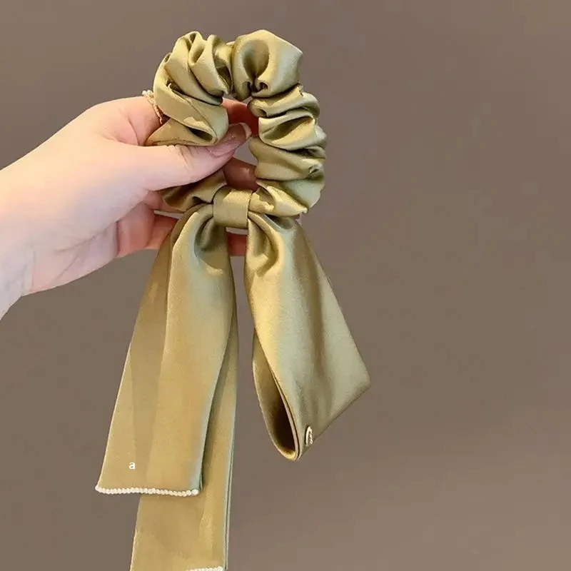 

Moda Vintage lazo pelo niñas largo elástico lazo para el cabello accesorios femeninos para el cabello moda Simple